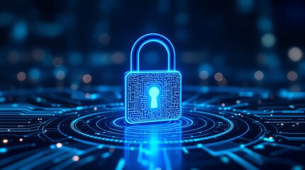 Cyber security concept digital lock technology background for data protection and privacy online safety