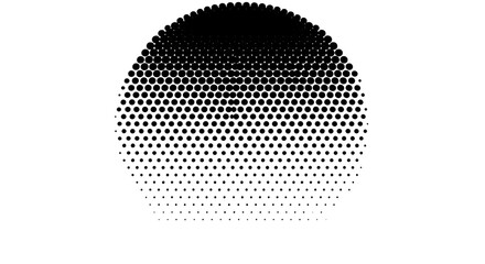 Abstract circular halftone pattern of white concentric circles