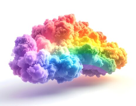 Rainbow cloud, abstract art