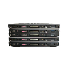 Obraz premium A server unit with multiple hard drives stacked neatly in its bays, ready for storage. full length isolate on transparent background