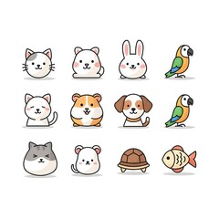 cartoon animal icons