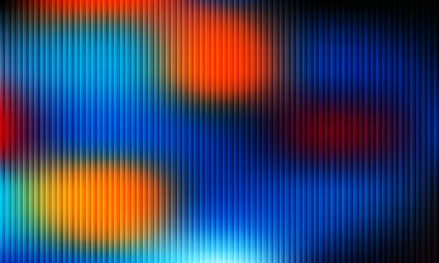 Vibrant blue orange striped abstract background with color blur illustration