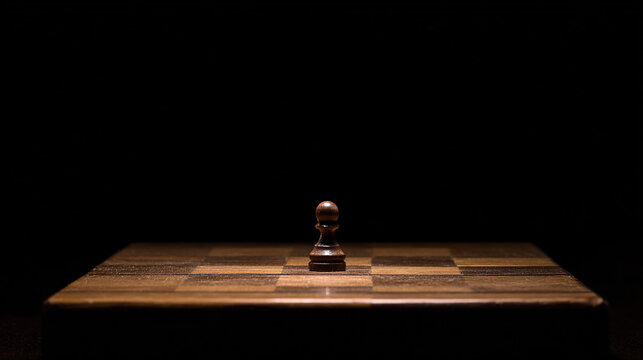 gambit. A single chess piece on a wooden board, connecting two sides in a minimalist game. tutorial guides, club newsletters, designed for tourism and weekend activity guides.
