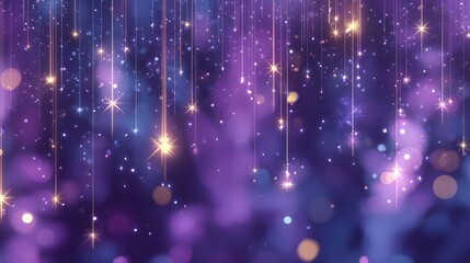 Glowing abstract bokeh background with blue and purple light sparkles, festive glitter texture and dreamy soft focus illumination for holiday design concept