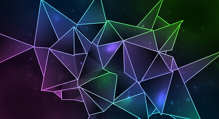 Geometric Polygon Background: Abstract Design, Low Poly Art, Modern Texture, Dark Color, Triangular Pattern, Futuristic Shape for Digital Wallpaper
