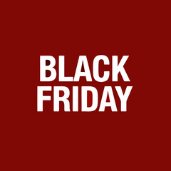 Black Friday Promotion Banner with Bold White Typography on Dark Red Background