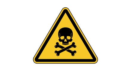 Warning Hazard Skull and Crossbones Sign for Toxic Chemical and Poison