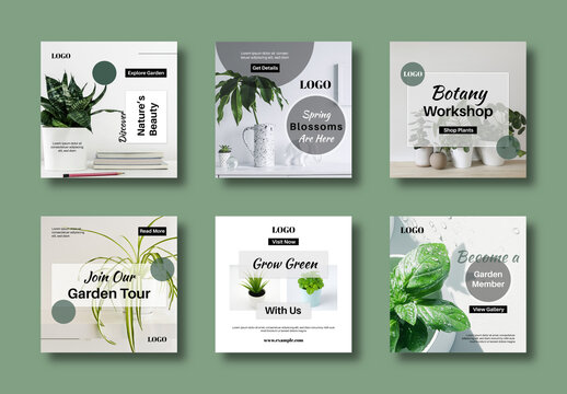 Botanical Social Media Template Design