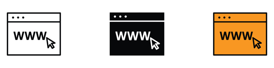 Internet Browser icon vector. world wide web, internet access symbol. vector illustration.