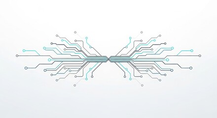 Abstract circuit board pattern with blue lines, digital connection technology design