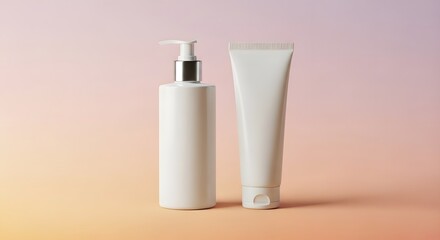 Simple white cosmetic tube packaging for beauty and skincare products