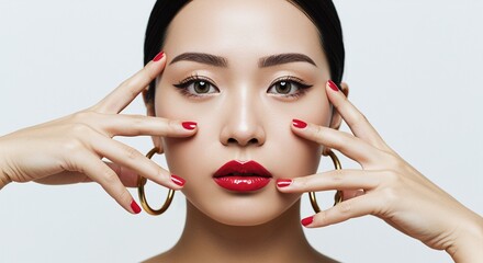an asian woman with glamorous makeup