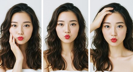 Young beautiful women's expression