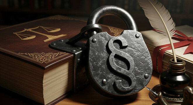 Unlock Legal Expertise with this Compelling Image Showcasing a Law Book, Paragraph Symbol, and Quill for a Powerful Visual Representation of Justice and Legal Matters