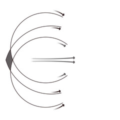 Abstract curved flow arrows showing clean multi-direction movement