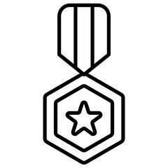 Badge Line Icon Illustration