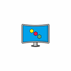 A computer monitor with colorful Vector