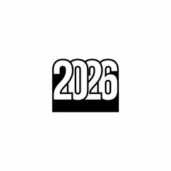 Icon Number 2026 vector illustration