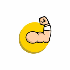 Muscular hand icon with clenched fist vector
