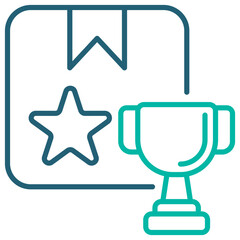 Prize Line Blue Icon Illustration