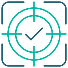 Success Line Blue Icon Illustration