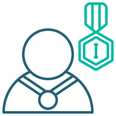 Winner Line Blue Icon Illustration