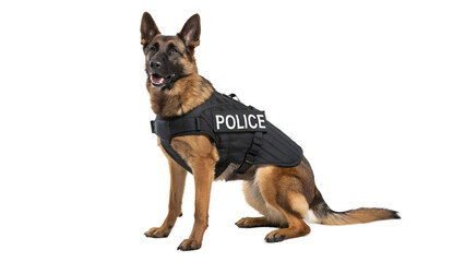 Police K9 German Shepherd Dog in Tactical Vest | Hyper-Realistic Law Enforcement Stock Image
