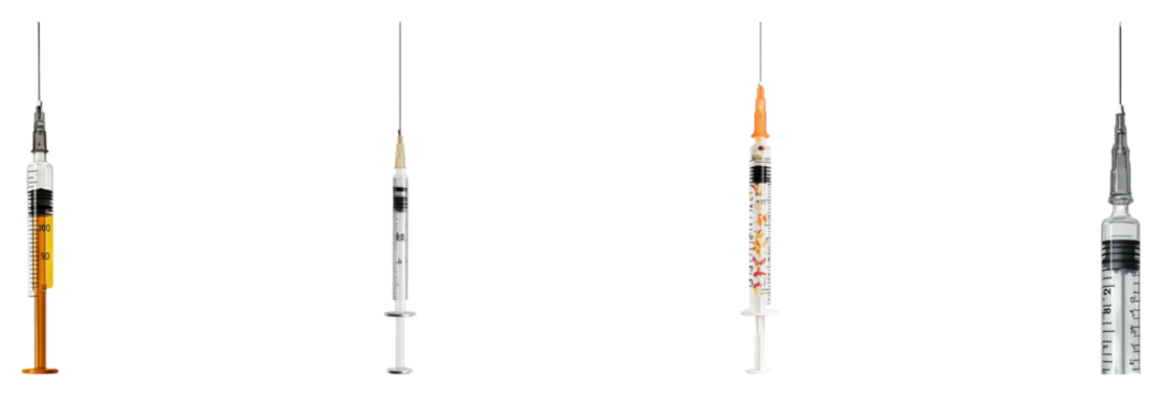 Collection of Various Medical Syringes with Different Needle Types, Isolated on Transparent Background - Powered by Adobe