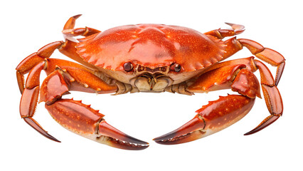 Detailed Cooked Red Crab Isolated | Hyper-Realistic Shellfish Seafood Stock Photo