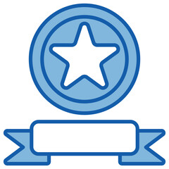 Reward Blue White Icon Illustration