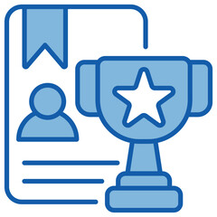 Reward Blue White Icon Illustration