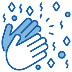 Celebration Blue White Icon Illustration