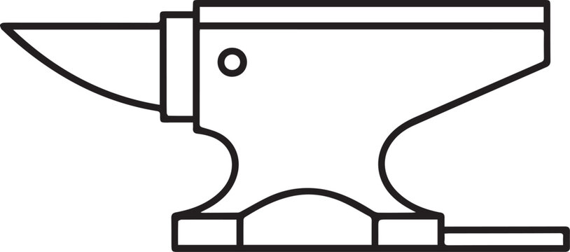 Classic blacksmith's anvil outline, a symbol of strength and resilience, perfect for industrial designs, historical themes, or representing stability and craftsmanship