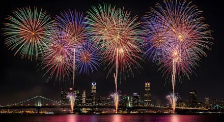 fireworks on the river