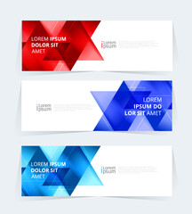 Geometric banner design with vector presentation template.