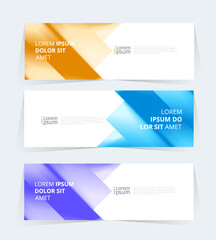 Fototapeta premium Geometric banner design with vector presentation template.