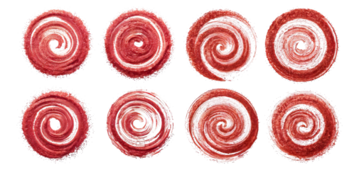 Colorful Swirls of Abstract Patterns in Shades of Red and White, Isolated on Transparent, white background