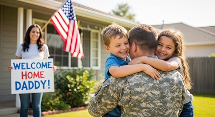 Soldier Father Reunites With His Excited Children And Wife After Deployment