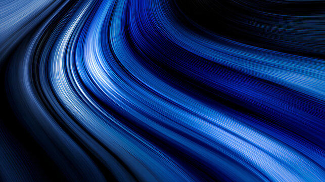 Blue abstract gradient background, grain texture effect dark vibrant color flow wave on black backdrop Stock Illustration