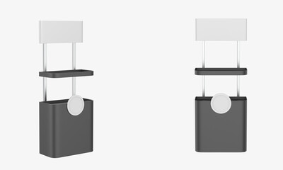 Super Market Display Stand Isolated On White Background. 3d illustration