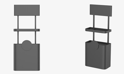 Super Market Display Stand Isolated On White Background. 3d illustration