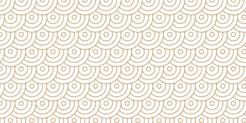 Fototapeta premium seamless pattern with circles brown overlap swirl fabric vector overlapping textile background. 