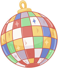 Colorful disco ball ornament for holiday party