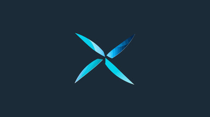 Abstract blue x mark on dark background modern design for various uses