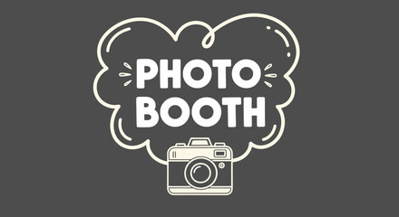 Photo booth vector graphic design for party events and wedding photography services promotion material