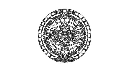 A stylized black and white line drawing of an ornate Egyptian scarab beetle.