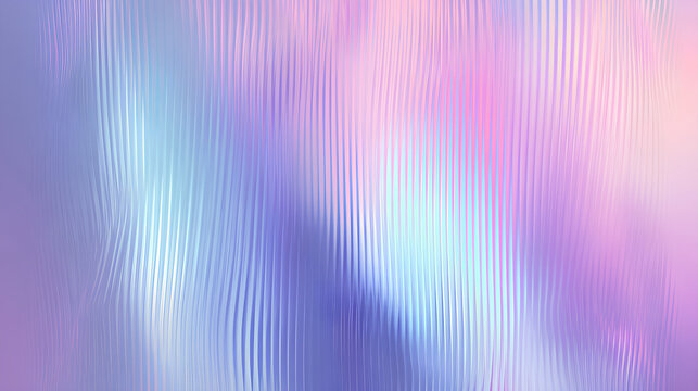 Gradient ripple texture with pink, lilac, and cyan tones. Soft reeded glass distortion, smooth vertical blur, dreamy pastel surface. Vector illustration Stock Vector