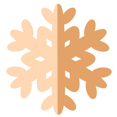 Vintage Paper Cut Snowflake Icon in Warm Copper Tone
