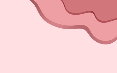 Minimalist Abstract Flat Wavy Background in Pink and Deep Red Colors