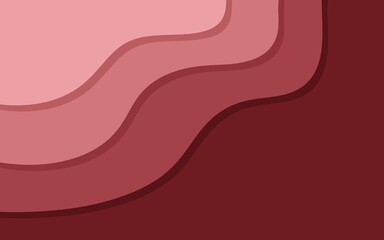 Paper Cut Style Wavy Background in Shades of Red and Pink